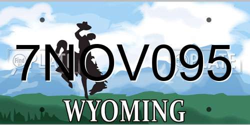 7NOV095 Wyoming License Plate