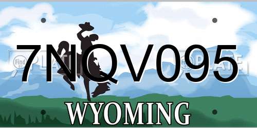 7NQV095 Wyoming License Plate