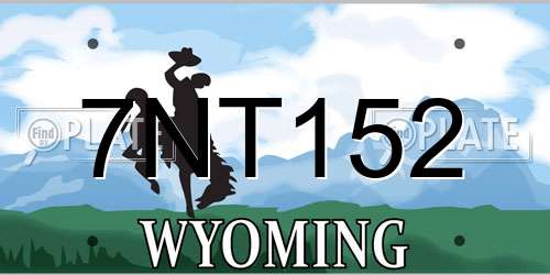 7NT152 Wyoming License Plate