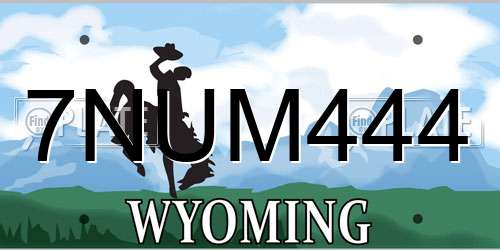 7NUM444 Wyoming License Plate