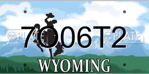 7O06T2 Wyoming License Plate
