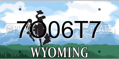 7O06T7 Wyoming License Plate