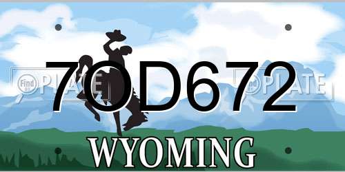 7OD672 Wyoming License Plate