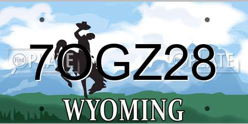 7OGZ28 Wyoming License Plate