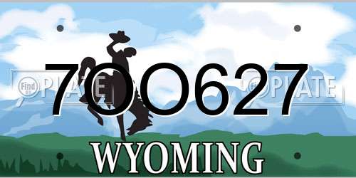 7OO627 Wyoming License Plate