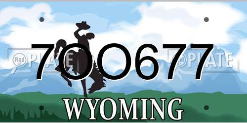 7OO677 Wyoming License Plate
