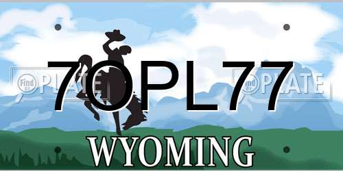 7OPL77 Wyoming License Plate