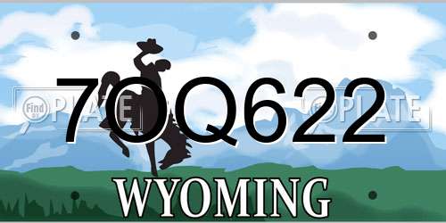 7OQ622 Wyoming License Plate