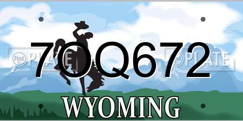 7OQ672 Wyoming License Plate