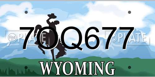 7OQ677 Wyoming License Plate