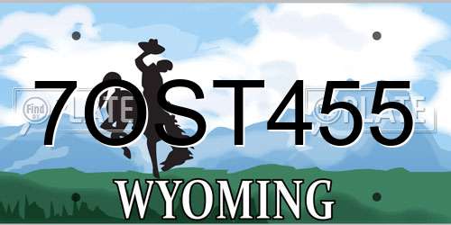 7OST455 Wyoming License Plate