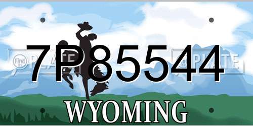 7P85544 Wyoming License Plate