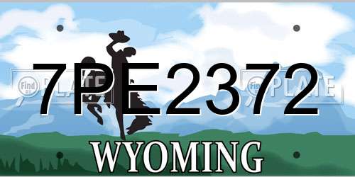 7PE2372 Wyoming License Plate
