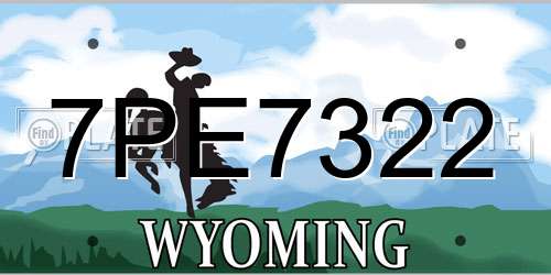 7PE7322 Wyoming License Plate