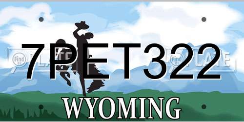 7PET322 Wyoming License Plate