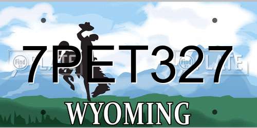 7PET327 Wyoming License Plate