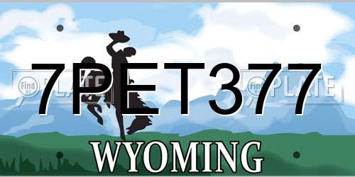7PET377 Wyoming License Plate