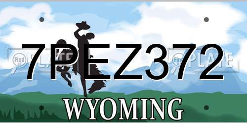 7PEZ372 Wyoming License Plate