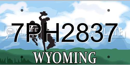 7PH2837 Wyoming License Plate