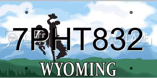 7PHT832 Wyoming License Plate