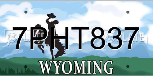 7PHT837 Wyoming License Plate