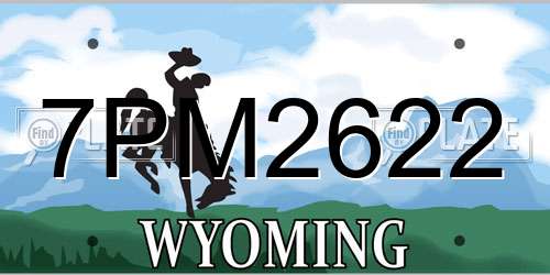 7PM2622 Wyoming License Plate