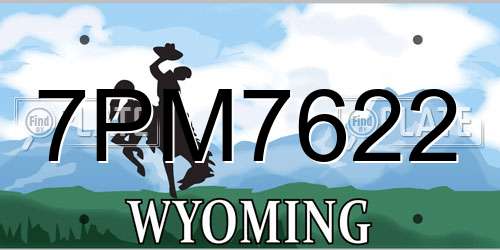 7PM7622 Wyoming License Plate