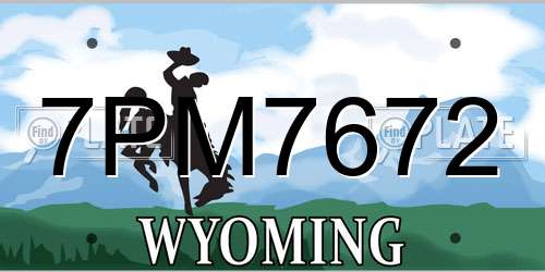 7PM7672 Wyoming License Plate