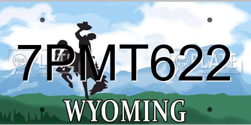 7PMT622 Wyoming License Plate