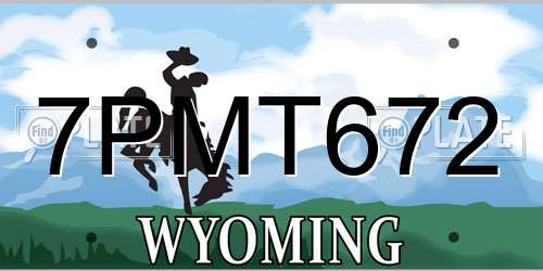 7PMT672 Wyoming License Plate