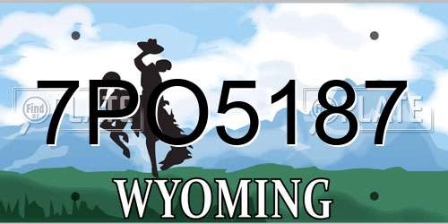 7PO5187 Wyoming License Plate