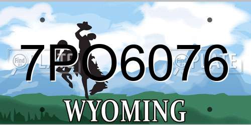7PO6076 Wyoming License Plate