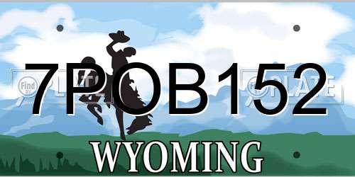 7POB152 Wyoming License Plate