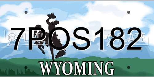 7POS182 Wyoming License Plate