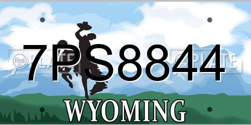 7PS8844 Wyoming License Plate