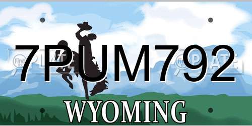7PUM792 Wyoming License Plate