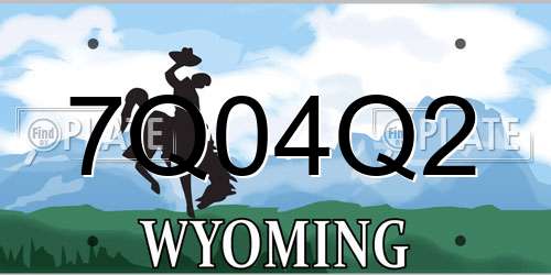 7Q04Q2 Wyoming License Plate