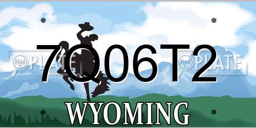 7Q06T2 Wyoming License Plate