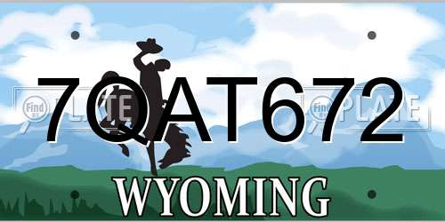 7QAT672 Wyoming License Plate