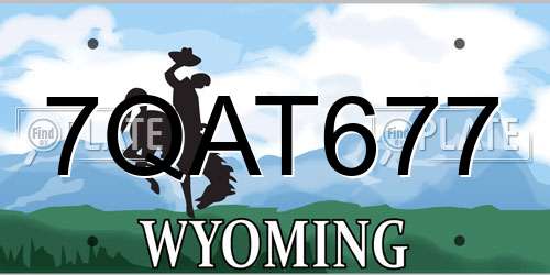 7QAT677 Wyoming License Plate