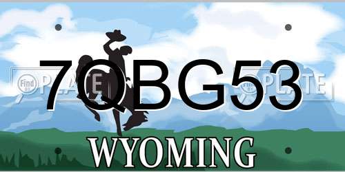 7QBG53 Wyoming License Plate
