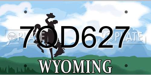 7QD627 Wyoming License Plate