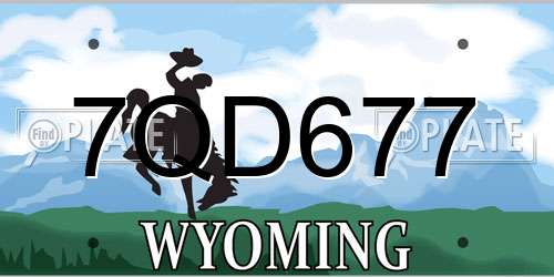 7QD677 Wyoming License Plate