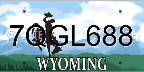 7QGL688 Wyoming License Plate