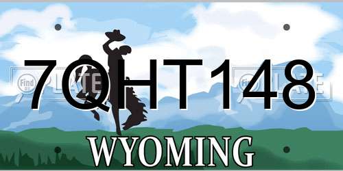 7QHT148 Wyoming License Plate