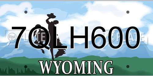 7QLH600 Wyoming License Plate