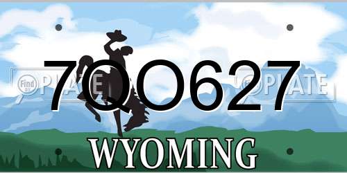 7QO627 Wyoming License Plate