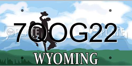 7QOG22 Wyoming License Plate