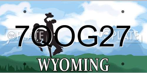 7QOG27 Wyoming License Plate