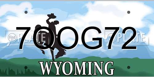 7QOG72 Wyoming License Plate
